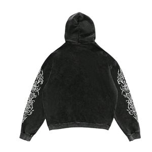 Ensemble deux pièces homme Y2K Grunge Streetwear : sweats à capuche graphiques vintage délavés et pantalons cargo usés, survêtement oversize en gros - Product Image 3