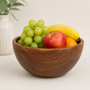 Tazón de Madera Artesanal Ecológico para Servir Ensaladas y Frutas, para Cocina Moderna, con Acabado Natural Pulido, Vajilla para el Hogar - Product Image 2