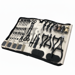 ชุดอุปกรณ์ต่อผมแบบใช้คีม คุณภาพสูง ผลิตจากเหล็กกล้าไร้สนิมเกรดศัลยกรรม พร้อมกรรไกรตัดไมโครบีด หวี คลิปหนีบผม กระเป๋า ราคาขายส่ง - Product Image 2