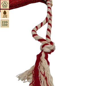 Sac de Noël en coton lurex avec cordon de serrage, motif renne rouge, sac cadeau personnalisé avec logo, 38x60cm, vente en gros, fabricant OEM, marque privée - Product Image 6