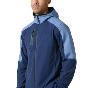 Ensemble de survêtements coupe-vent pour hommes, style vêtements de sport, avec logo personnalisé, fermeture éclair, imperméables, couleurs contrastées, pour l'hiver, vente en gros - Product Image 5