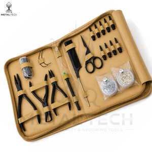 Hair Extension Installation <b>Tool</b> Kit With Pliers, Pulling Needle,Loop Threader, Tail Comb, Sectioning Clips,Scissors Micro Ring - Product Image 5