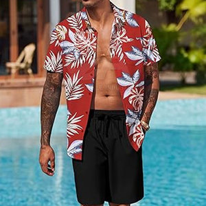 Conjunto de Verano para Hombre, Camisa y Pantalones Cortos a Juego, Camisa de Playa con Estampado Personalizado, Conjunto de 2 Piezas, Atuendo de Verano - Product Image 3