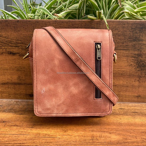 Hot Selling Premium Full Grain Genuine Leather <b>Men's</b> Side <b>Bag</b> Vintage Small Handbag Messenger Crossbody <b>Bag</b> Single <b>Shoulder</b> <b>Bag</b> - Product Image 2