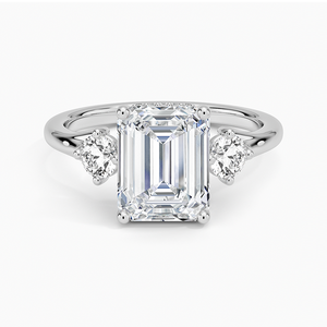BOJ <b>Ring</b> 0122 <b>Emerald</b> Cut 925 <b>Silver</b> Luxe Floating Prong Setting Solitaire Diamond <b>Ring</b> 2ct D Color VVS1 Moissanite GRA Sale - Product Image 1