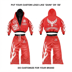 ZAINI ZI-278 Chándal con Capucha para Hombre, Estilo Urbano, Invierno, 350g, 100% Algodón Felpa, Rojo Sólido, Logotipo Frontal Personalizado, OEM ODM - Product Image 1