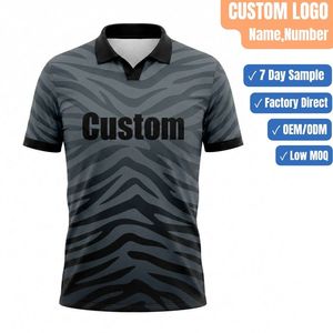 Custom Sublimated <b>Soccer</b> Jersey Men's Short Sleeve Striped Moisture Wicking Polo Shirt Adult All Seasons Regular Fit - Product Image 1