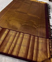 Sari de Seda Multicolor de Alta Calidad, Envío Inmediato, Vestido Tradicional Indio Estilo Banarasi con Borde Drapeado y Patrón, para Fiestas y Ceremonias