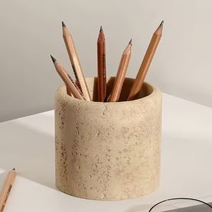 Premium <b>Travertine</b> Marble Pen Holder New Design Travertive Pen Holders - Product Image 3