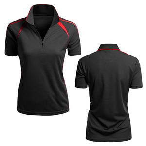 Polo de Punto Sólido para Mujer con Logotipo Personalizado – Transpirable, Antiarrugas y Antipilling, Top Casual de Manga Corta con Cierre OEM/ODM - Product Image 2