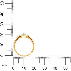 Bague solitaire pour homme Glimmer Connect, luxe, or jaune 18 carats, diamant solitaire rond brillant pour homme - Product Image 5