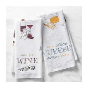 Hora de vino más queso, algodón bordado, venta al por mayor, logotipo personalizable, suave, absorbente, cocina, Golf, sacos de harina, toallas - Product Image 1