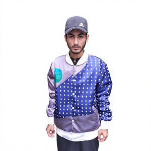 Sublimation Print Satin Varsity <b>Jacket</b> High Quality 100% Polyester <b>Baseball</b> <b>Jackets</b> Quick Dry Custom <b>Men</b>, Women - Product Image 1