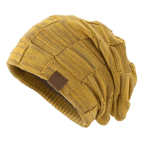 Hand Knitted Beanie Hat With Contrast Color Blocking Design Acrylic <b>Winter</b> <b>Cap</b> Unisex Adult 56-58CM Casual Style - Product Image 6