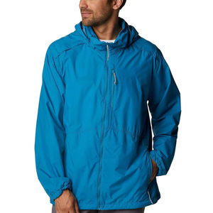 Veste imperméable bleue pour homme, décontractée, avec fermeture éclair sur le devant, en polyester, vêtement d'extérieur de printemps, haute qualité - Product Image 1