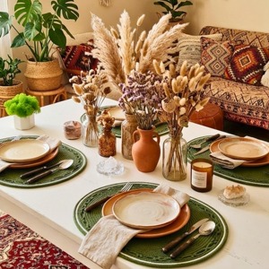 Green Macrame <b>Table</b> <b>Mats</b> Handmade Boho Dining <b>Table</b> Decor Placemats for Kitchen Coffee <b>Table</b> and Home Styling From India - Product Image 4