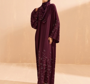 Abaya Saudí Tradicional Islámica de Alta Calidad para Mujer, Diseño Dubai, Primavera, Poliéster Transpirable, Largo hasta el Tobillo, Corte Musulmán - Product Image 4