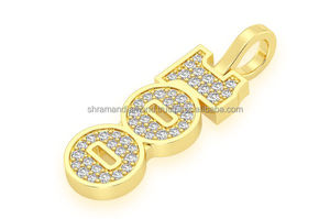 Trendy Classic Design Premium Quality 14K <b>Solid</b> <b>Gold</b> Iced out Memorial Number Natural Diamond <b>Pendant</b> Hip Hop Style Fine Jewelry - Product Image 3