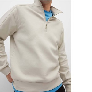 basics High Quality Men's Quarter Zip Neck Mock Sweatshirt Sport <b>Zipper</b> Half Zip Up Pullover Hoodie Sweatshirt Men 2025 - Product Image 1