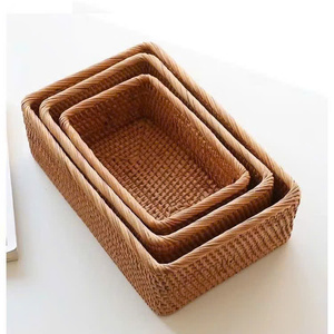 Rattan Storage <b>Baskets</b> Handwoven Natural Organizers for Home Decor Laundry Storage Retail <b>Display</b> and Eco Friendly Packaging - Product Image 1