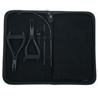 Kit d'outils pour extensions capillaires avec étui en Rexine, pinces de séparation, peigne à queue, ciseaux, aiguille, crochet à fil, en acier inoxydable