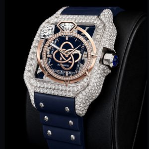 Montre de luxe pour homme en moissanite sertie de diamants, bracelet entièrement pavé de diamants - Product Image 2
