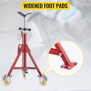 Adjustable Height 28 52 Inch 2500LBS Casters Folding Portable <b>Pipe</b> Jack <b>Stand</b> V-Head <b>Pipe</b> Jacking Machines - Product Image 6
