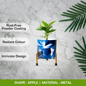 Macetero de Metal Azul con Soporte de Hierro, Maceta Decorativa para Interiores, Soporte Elevado Moderno para Plantas Suculentas, Decoración del Hogar - Product Image 6