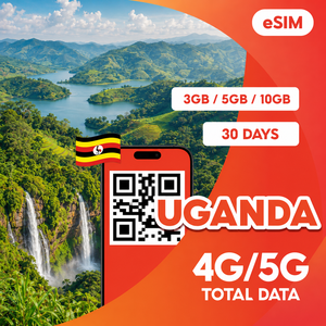 Tarjeta eSIM de Uganda de 3GB, 5GB, 10GB por 30 Días, Internet de Viaje 4G/5G, Activación Instantánea con Código QR y Entrega Rápida por Correo Electrónico - Product Image 1