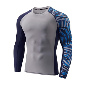Custom <b>Men</b> Long Sleeve Rash Guard <b>Shirt</b> UPF 50+ <b>Compression</b> Base Layer Gym Swim Surf Activewear Anti-UV Running Sports T <b>shirts</b> - Product Image 1