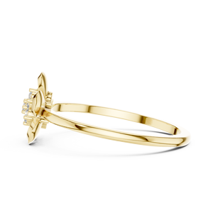 Anillo minimalista de oro sólido de 14k para mujer con diamante de corte redondo, ideal para regalo, compromiso, aniversario o boda. - Product Image 2
