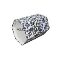 Poubelle hexagonale élégante en carton de papier coton fait main, pliable, à ouverture supérieure, pour usage intérieur/extérieur, bureau ou rue, vente en gros