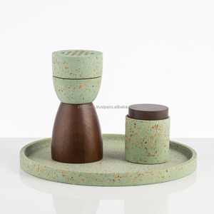 Ensemble de brûleurs Bakhoor en pierre d'opale Terrazzo Porte-encens en résine moderne de qualité supérieure pour les maisons élégantes, la décoration du Ramadan et les coffrets de cadeaux de luxe - Product Image 4