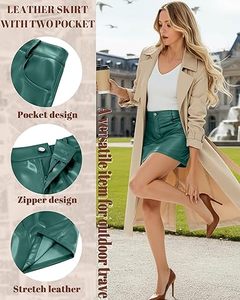 Minifalda Sexy de Cuero para Mujer, Diseño Personalizado, Cintura Alta, Ajustada, Falda de Cuero PU, Moda Femenina - Product Image 2