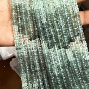 Cuentas de Aguamarina Azul Cielo 100% Naturales, Facetadas, en Forma de Neumático, de 5mm-6mm, 13 Pulgadas, Certificadas por CMA, para Joyería y Manualidades - Product Image 2