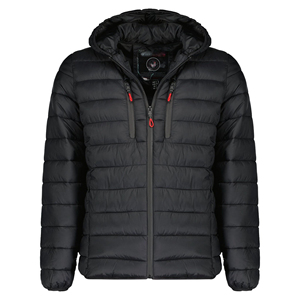 Veste matelassée à capuche pour homme OEM ODM, chaude, coupe-vent, décontractée, pour l'extérieur, rembourrage en polyester, couleur unie, coupe classique - Product Image 1