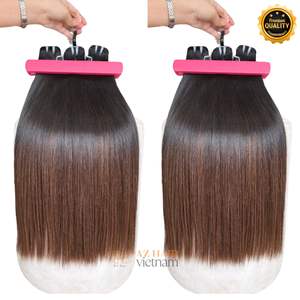 ผมต่อแบบเส้นผมสำหรับผู้หญิงผิวดำปลายตรงกระดูกสีน้ำตาลเข้มผม100% มัดผมจากเวียดนามดิบยาวเต็ม - Product Image 2