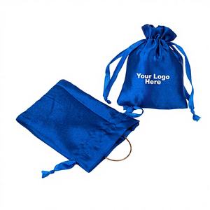 Bolsa de Joyería Ligera Hecha a Mano en India, con Cordón de Satén, Logotipo Personalizado, Bolsas de Regalo de Boda con Impresión en Seda, Envase de Embalaje - Product Image 1