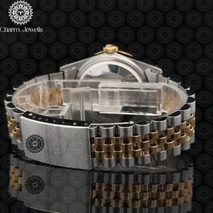 Charm_Jewells Men's Luxury Stainless Steel <b>Mechanical</b> <b>Watch</b> Round Case 36mm Analog Sapphire Dial Folding Clasp - Product Image 3