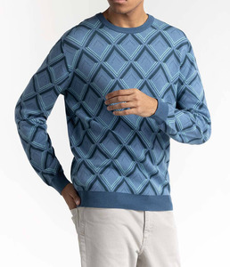 Pull en tricot sur mesure pour homme, taille plus, broderie, streetwear, 100 % coton, col rond, pull-over pour homme - Product Image 6