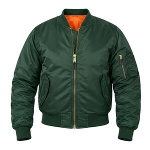 Men's Flight Bomber <b>Jacket</b> Greek Wear Sorority Products <b>Lightweight</b> Full Zip Ribbed Collar Casual Outerwear - Product Image 1