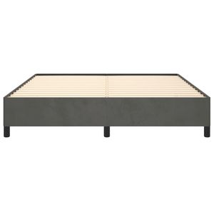 Cadre de lit rembourré en velours gris foncé, produit en contreplaqué de bois d'ingénierie - Product Image 5