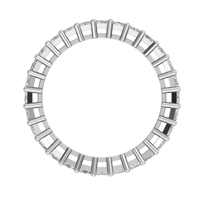 <b>Emerald</b> Cut Diamond Eternity Band <b>Ring</b> Channel Setting <b>Silver</b> Women's Classic Engagement Fine Jewelry - Product Image 3