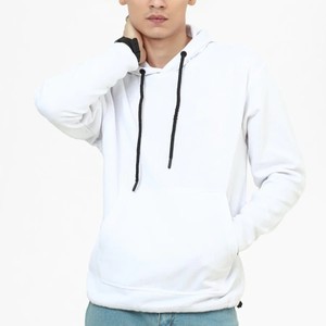 Sudadera con Capucha Unisex Blanca, 100% Algodón, Corte Regular, Color Sólido Informal, con Bolsillo, Tejido de Punto, Ropa de Invierno, Antiarrugas, Ecológica - Product Image 2