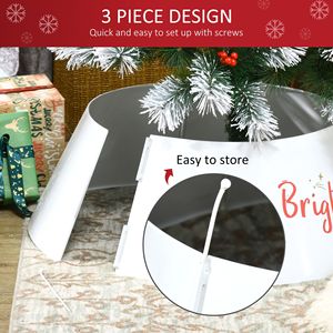 Collare per Albero di Natale Fatto a Mano 26x26x9 Pollici in Acciaio Argento Lucido, Anello Decorativo per Albero per Decorazioni Natalizie Domestiche - Product Image 6