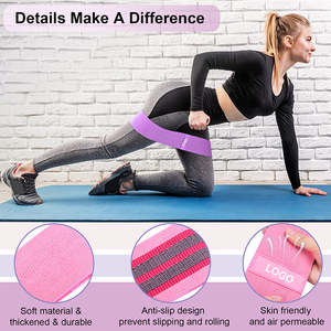 Bandas de Resistencia para Glúteos con Logotipo Personalizado, Juego de Bandas de Tela de Poliéster para Ejercicios, Bandas de Resistencia Antideslizantes para Cadera, Color Marrón - Product Image 5