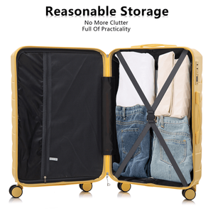 Valigia Trolley di Lusso 3-in-1 in ABS e PC con Serratura TSA, 20/24/28 Pollici, Asta in Ferro, Lega di Alluminio, Giallo Vino, Elegante e alla Moda - Product Image 5
