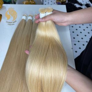 Extensions de cheveux humains bruts vietnamiens en trame nouée à la main, double épaisseur, couleur 613, décoloration, bon prix, livraison mondiale - Product Image 3