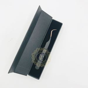 แหนบคีบขนตาแบบกำหนดเองแหนบเคลือบผงสีดำด้านสีโรสโกลด์สไตล์ใหม่ - Product Image 4