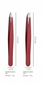 Pince à épiler de précision antistatique en acier inoxydable rouge avec logo personnalisé pour extension de cils, durable et écoresponsable - Product Image 2